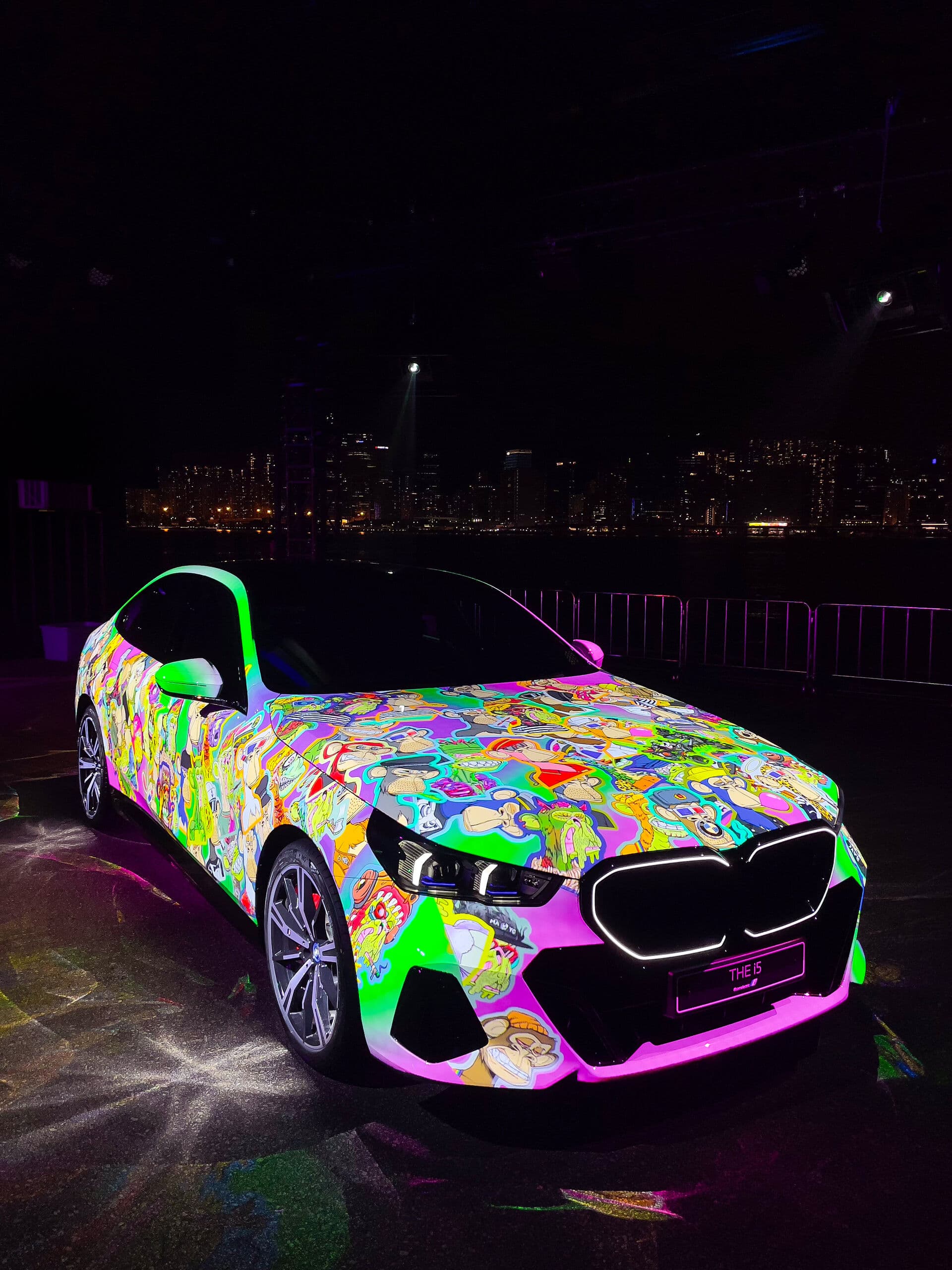 BMW i5 with Bored Ape projection mapping at Apefest Hong Kong