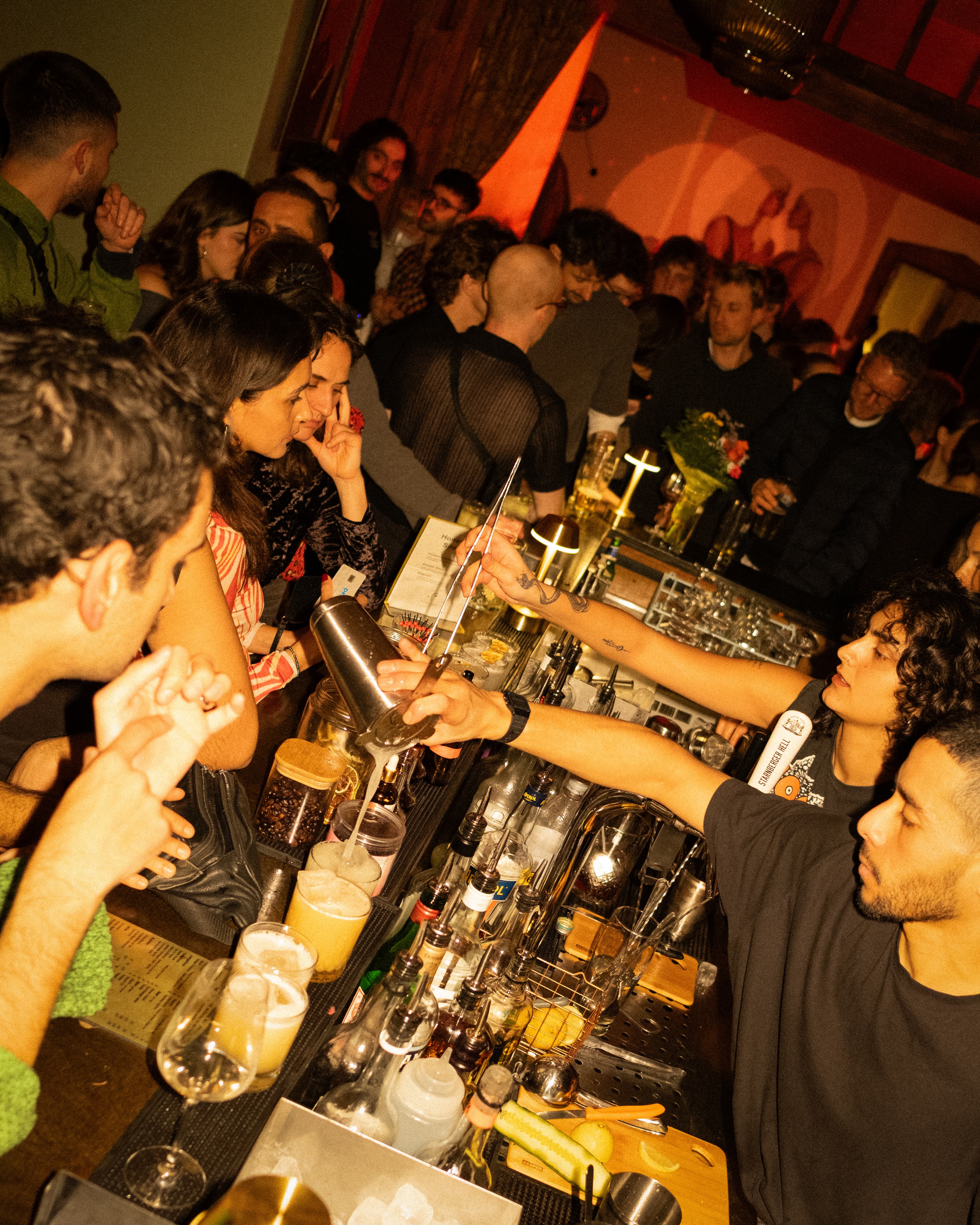 Honey Lou Bar — crowd at the bar counter