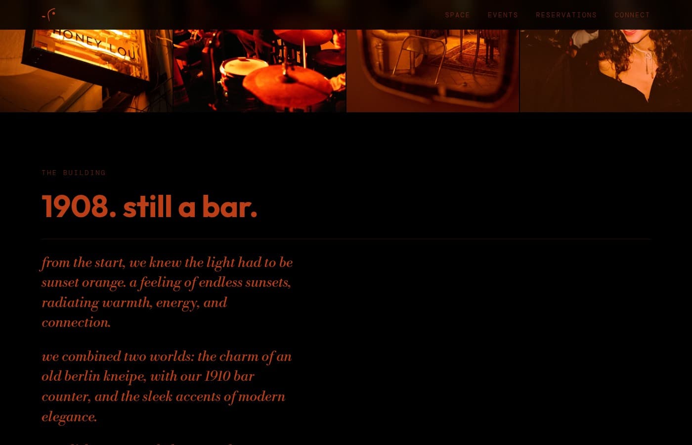 Honey Lou website — the building section